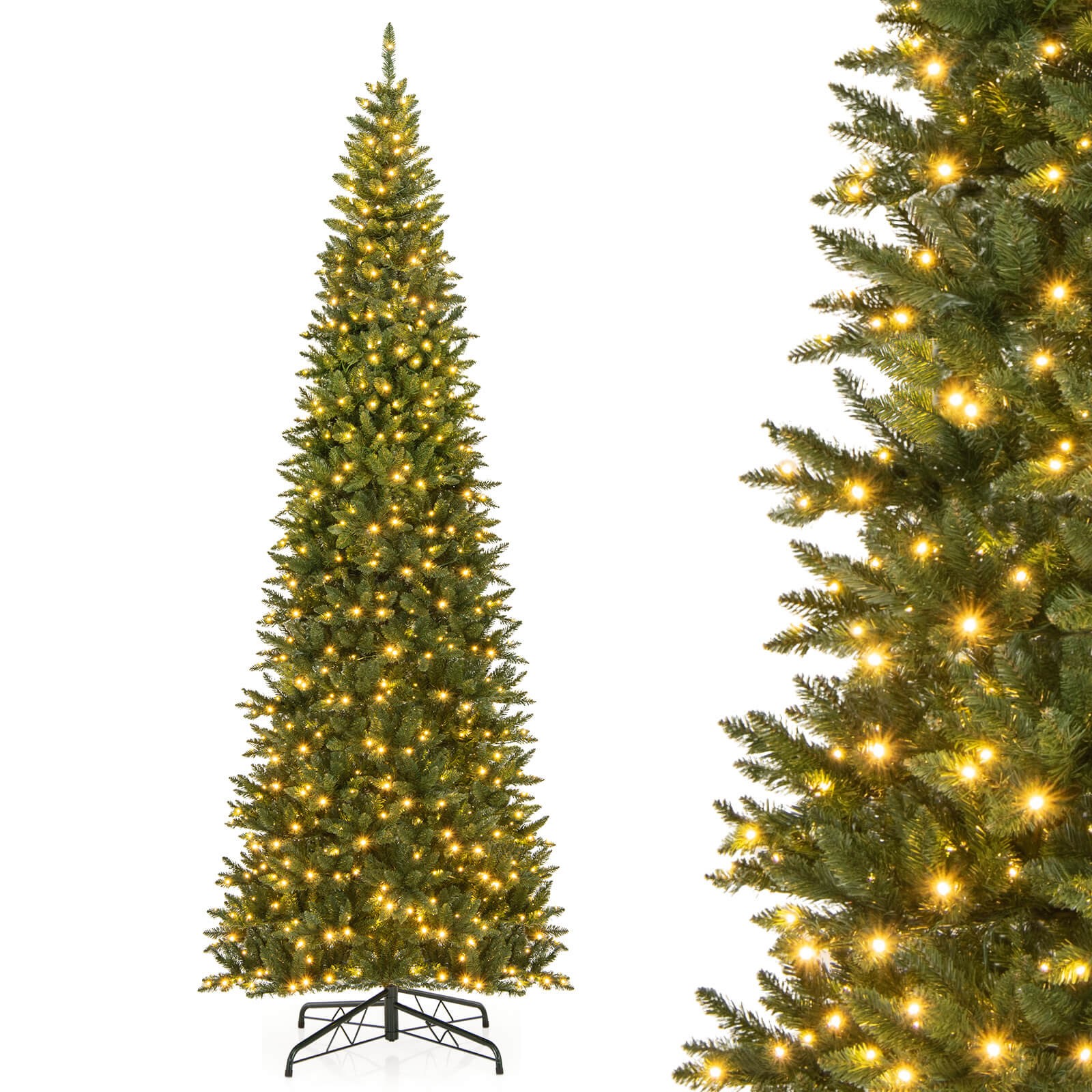 12 FT Artificial Xmas Tree, Quick Power Connector & 800 Warm White LED Lights 12 FT Artificial Xmas Tree, Quick Power Connector & 800 Warm White LED Lights