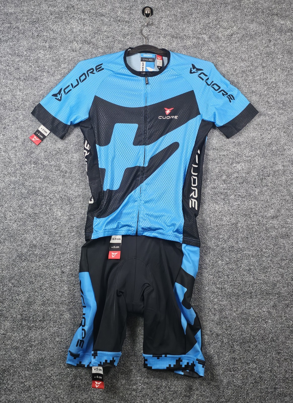 Cuore Bronze 2 In 1 Cycling Suit Mens Size XL Blue Padded Cuore Bronze 2 In 1 Cycling Suit Mens Size XL Blue Padded