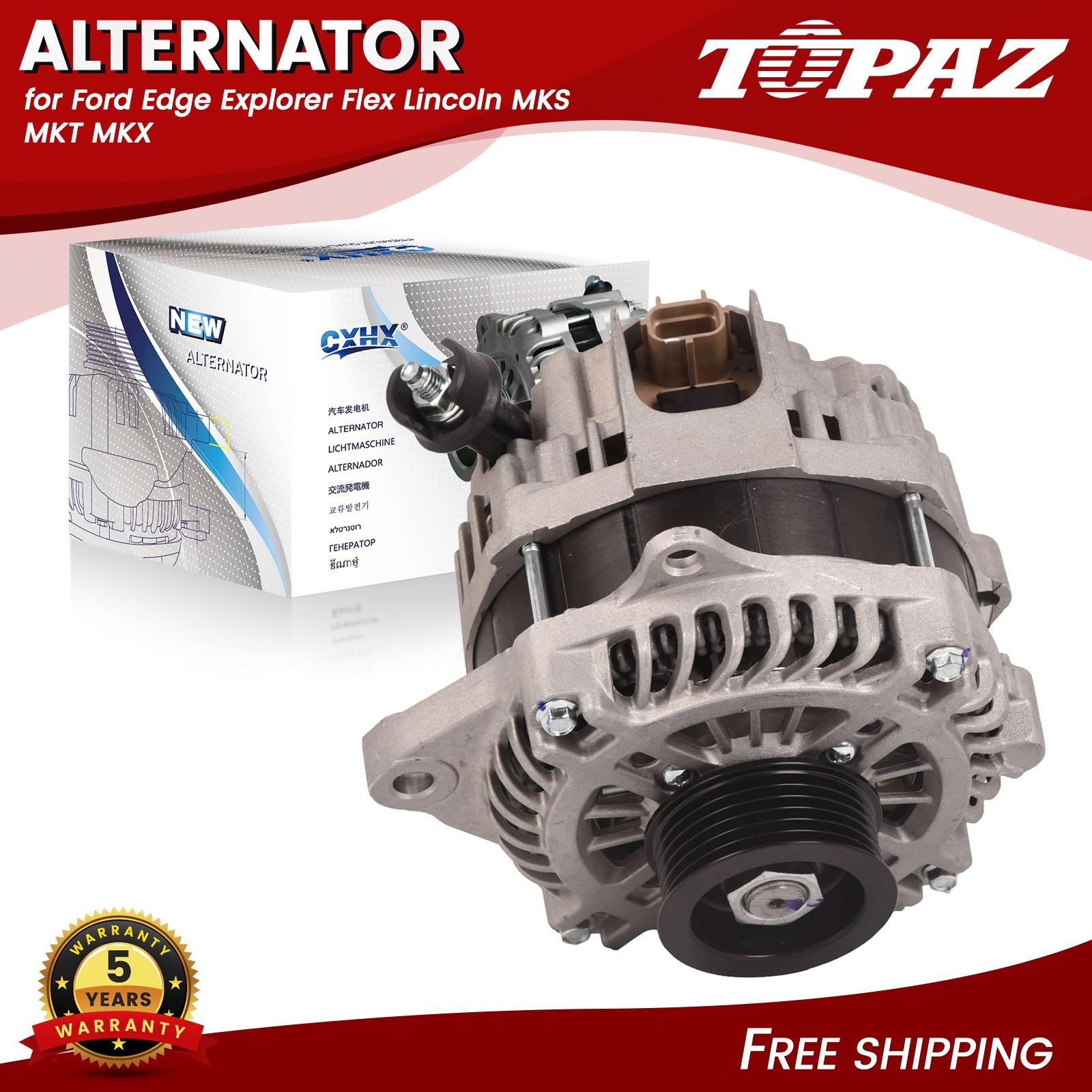 175A 11271N Alternator For 2012 Explorer Ford 3.5L 2010-2012 Taurus Ford 3.5L
