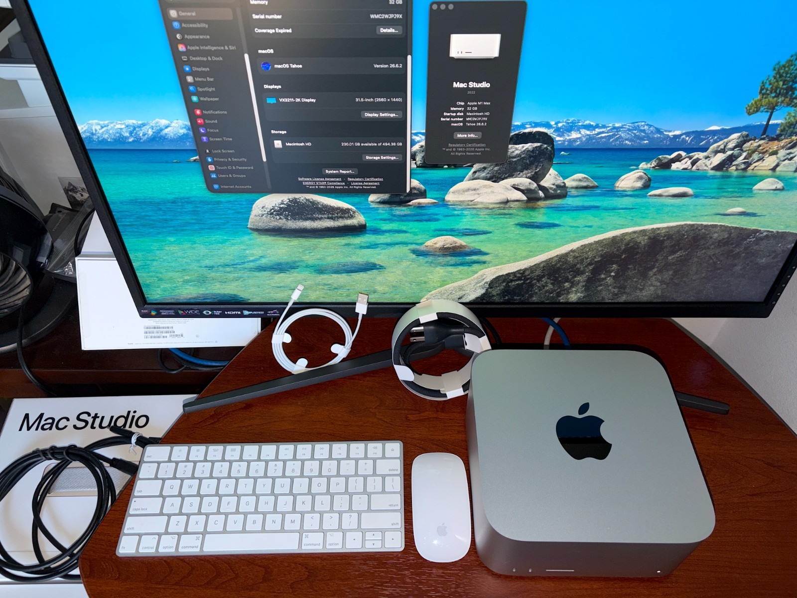Apple Mac Studio 512GB SSD M1 Max 32GB Silver MJMV3LL/A EXC w/ Keyboard + Mouse