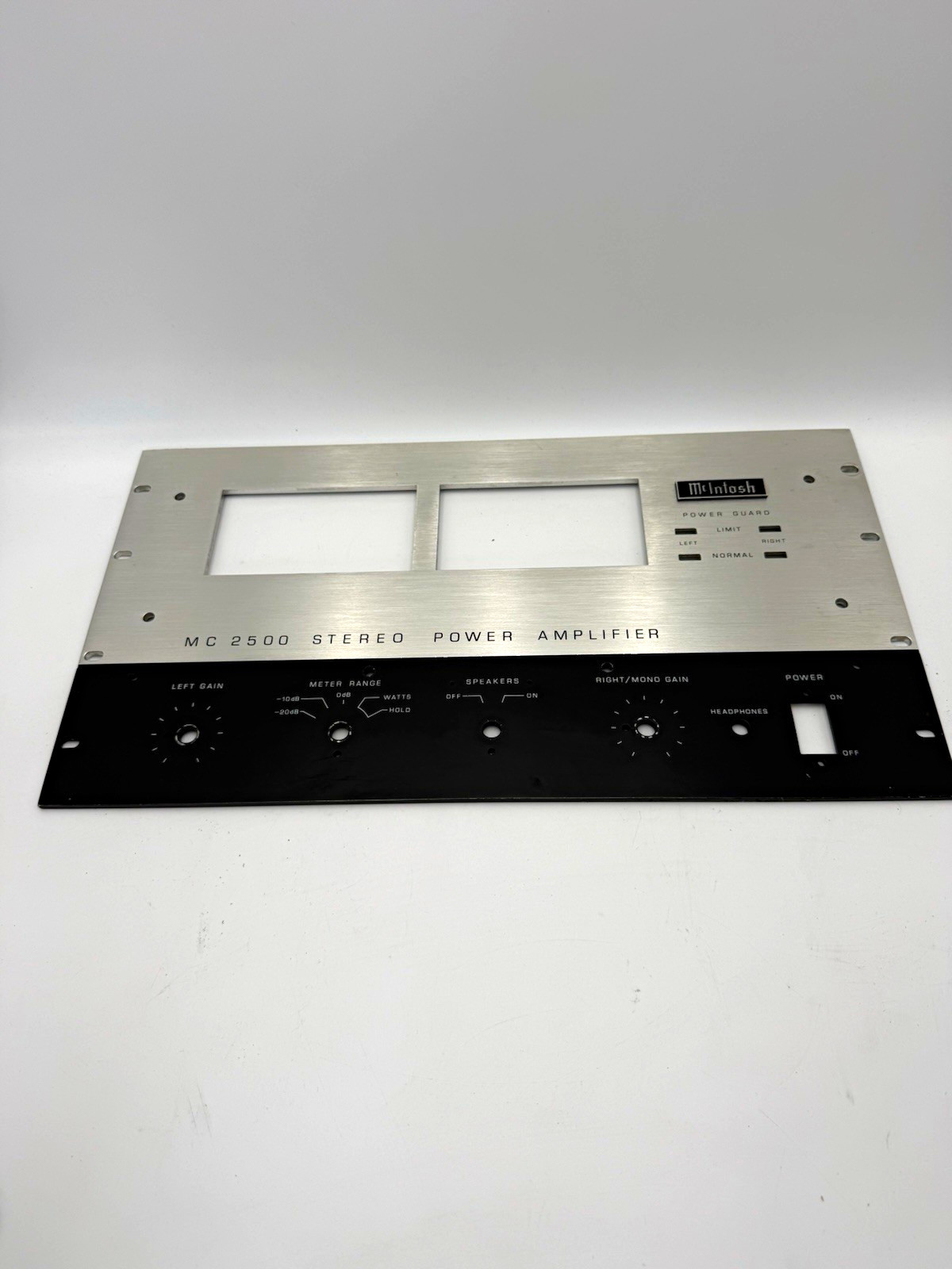 McIntosh MC2500 Original Metal Front Panel Faceplate Silver Black OEM