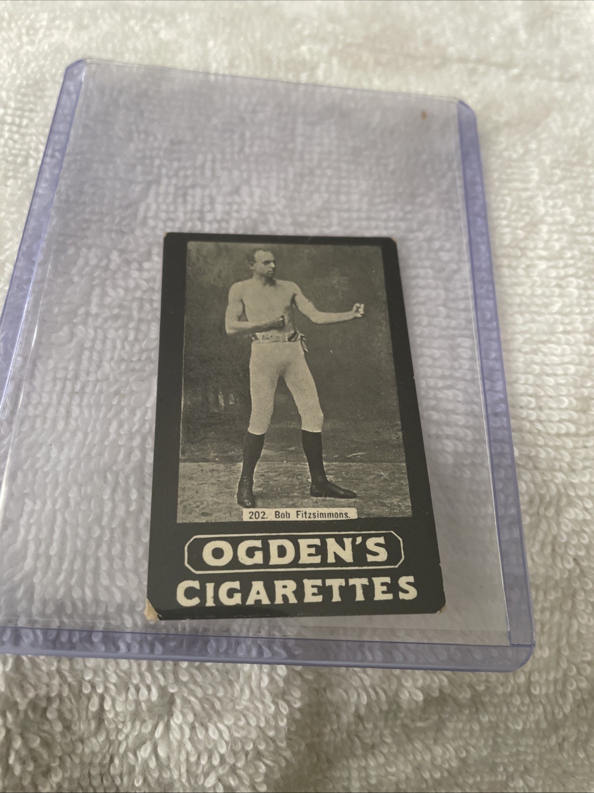1902 Ogdens Limited Tabs General Interest Ser F #202 Bob Fitzsimmons GOOD +