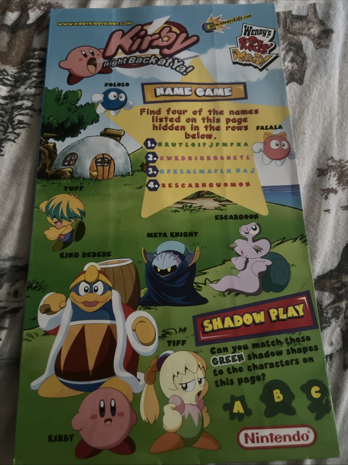 Wendy’s Kids’ Meal Bag Kirby Right Back At Ya Lunch Unused Wendy’s Kids’ Meal Bag Kirby Right Back At Ya Lunch Unused