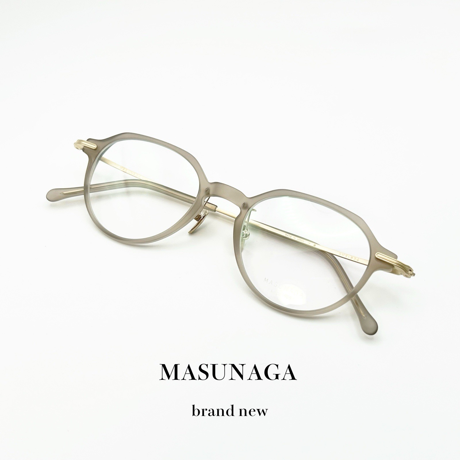 Please Offer MASUNAGA GMS-834 #14 Taupe Crown Panto Titanium Eyeglasses New