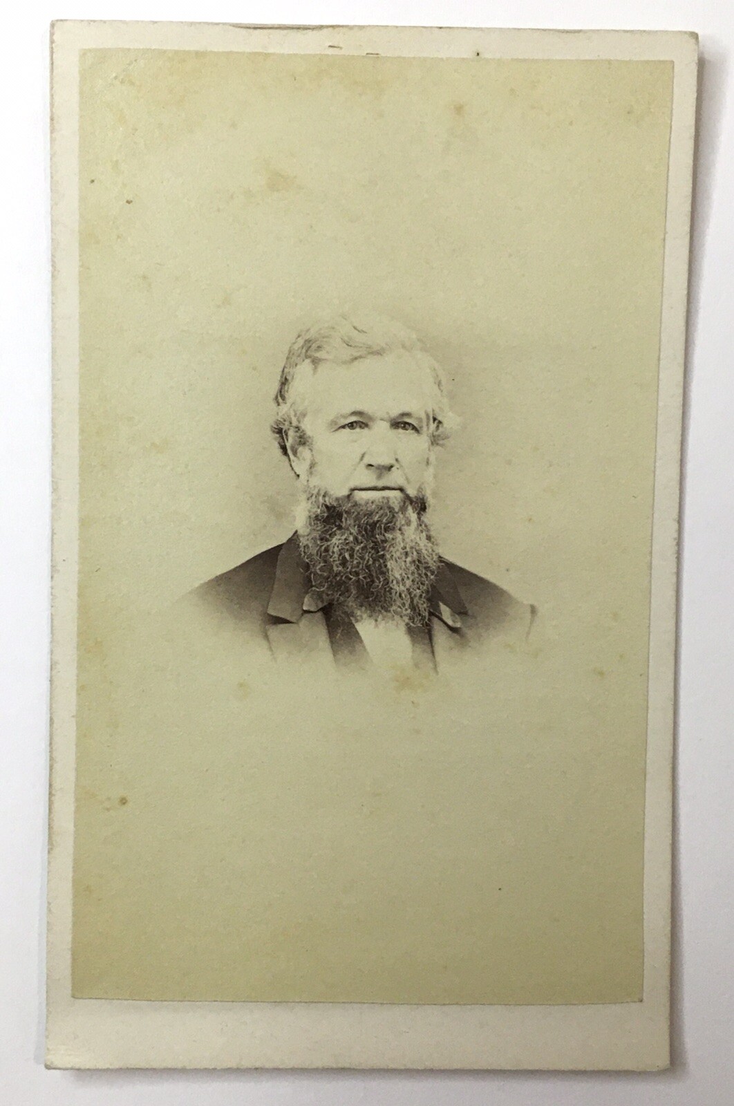 Antique CDV Photo Older Distinguished Man Salt Pepper Beard R.T. West Media, PA
