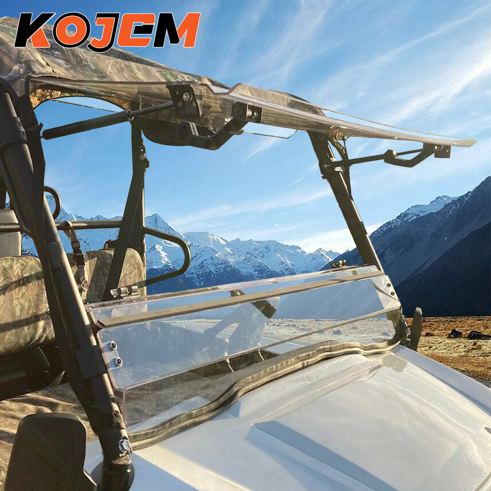 For Kawasaki Mule Pro FXT DX 2-in-1 Flip Windshield Scratch Resistant 2015-2025