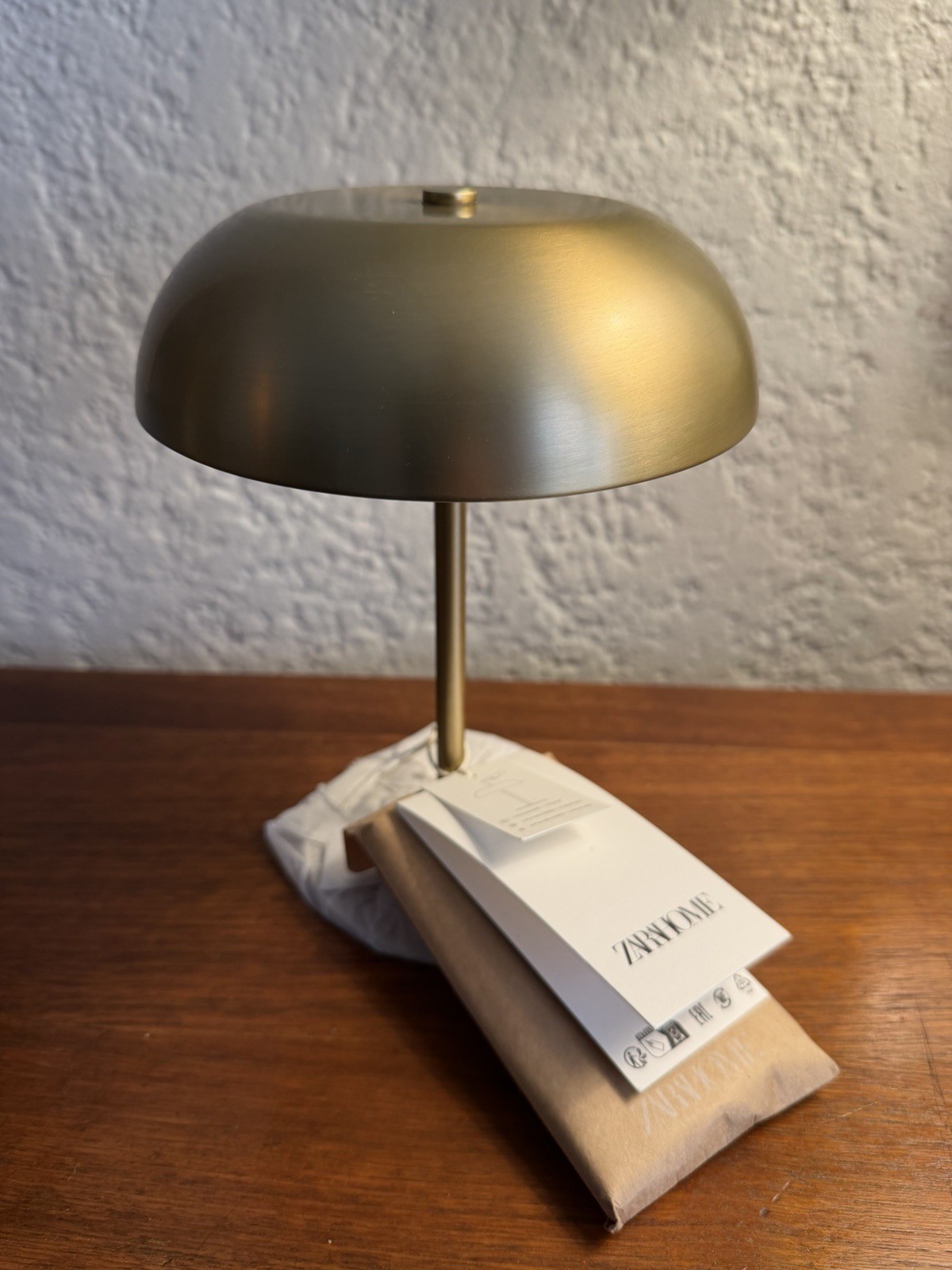 Zara Home Gold Cordless Touch Table Lamp Rechargeable LED NEW Sealed 6174/047