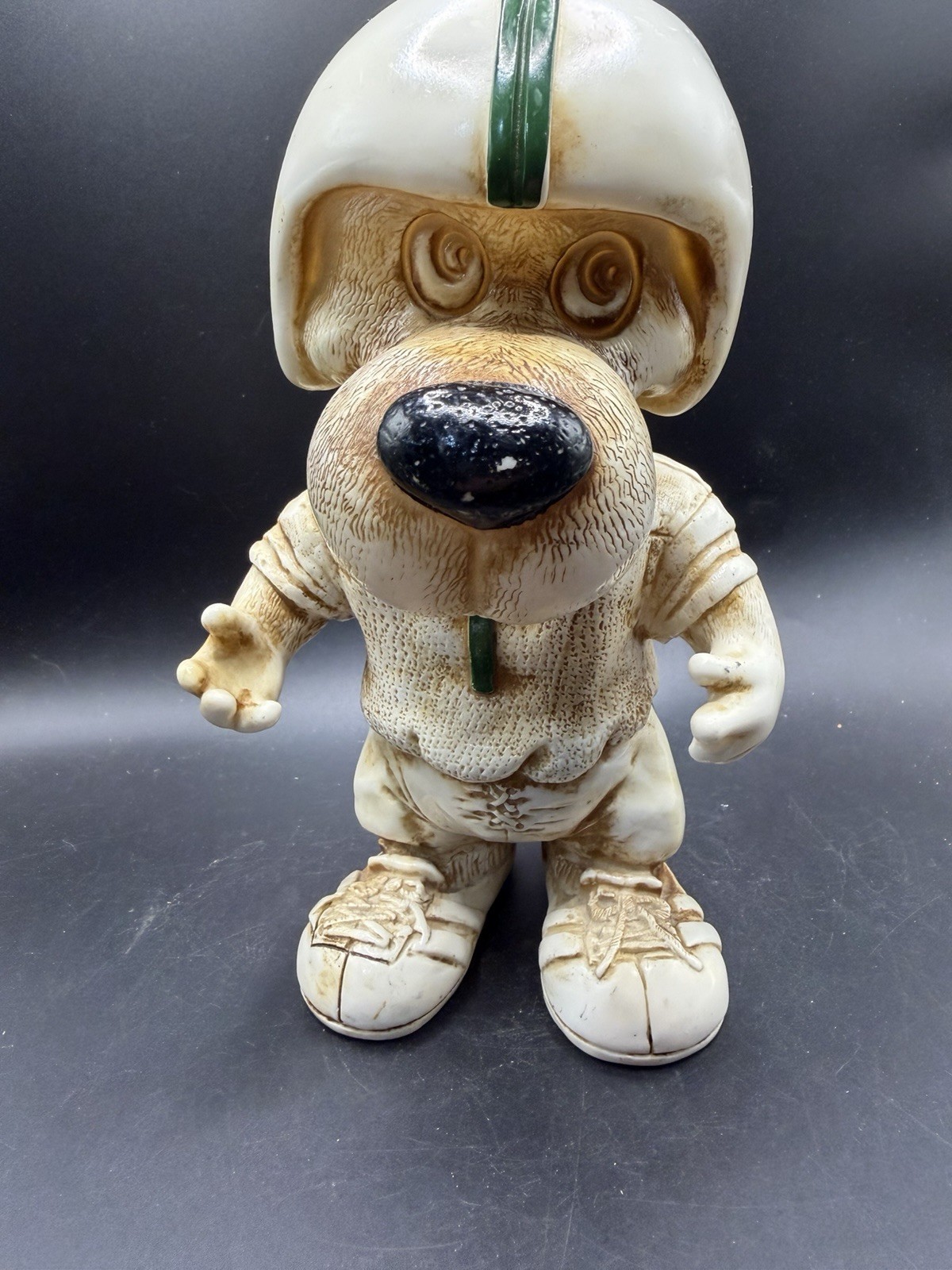 Vintage 1977 Football Dog Coin Bank Hard Plastic Composition 9\