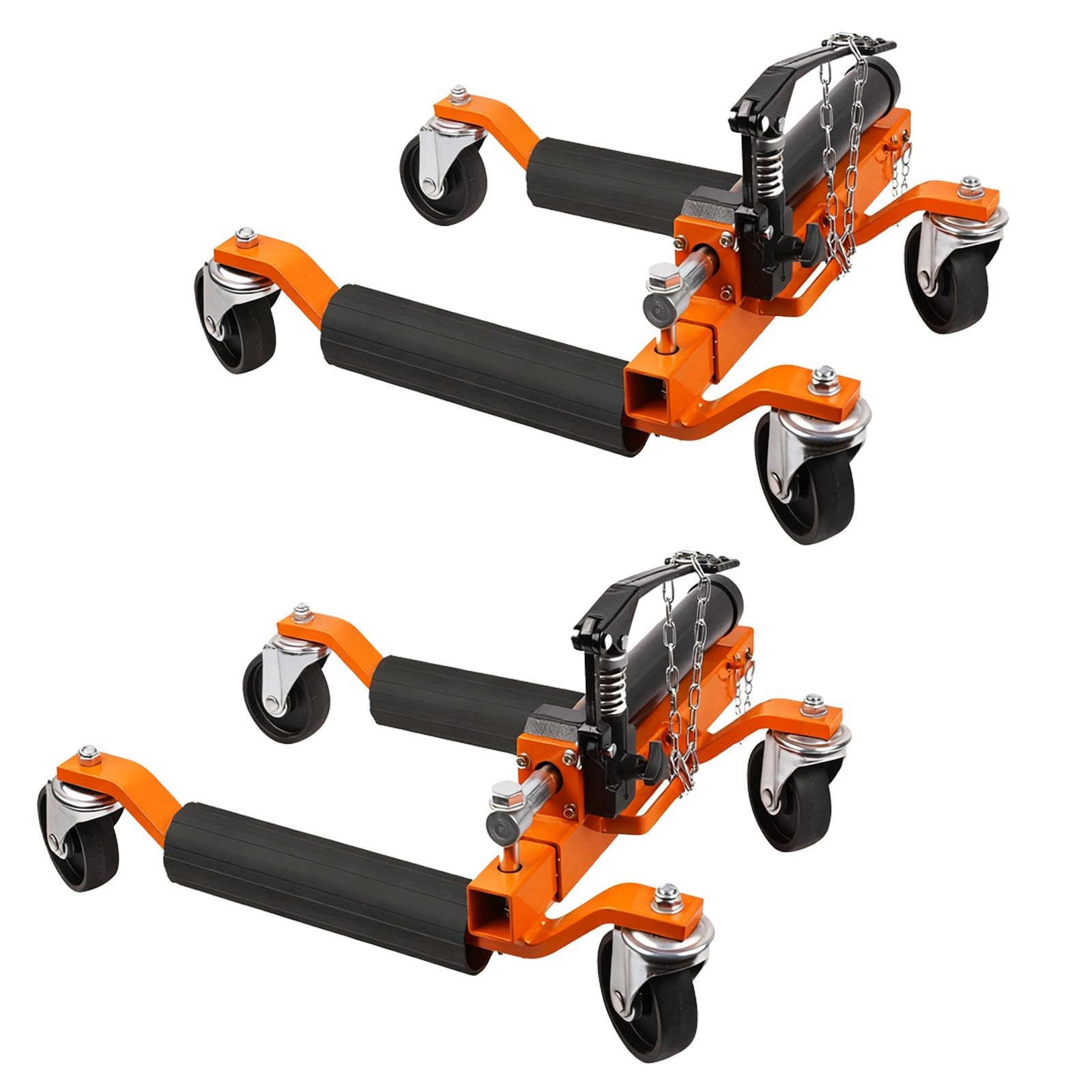 Garvee 2pcs 1500Lbs Car Wheel Dolly Set Hydraulic Heavy Duty for Truck RV Orange