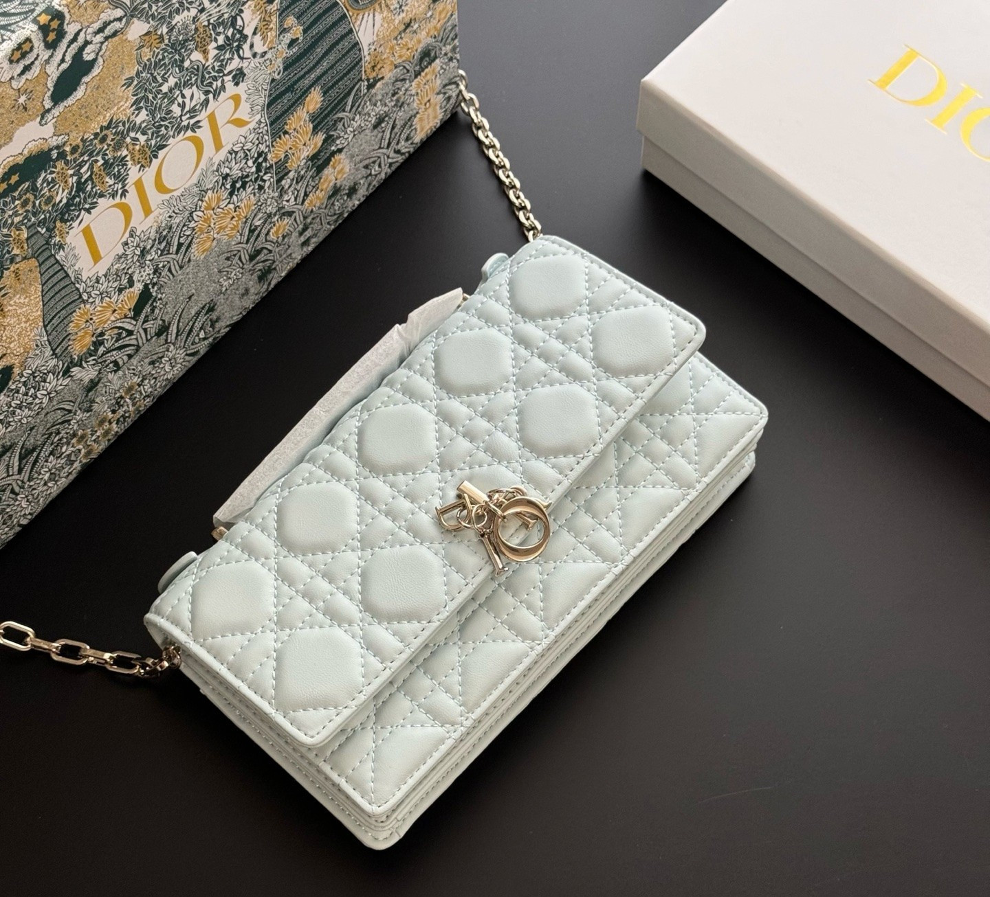 𝗗𝗶𝗼𝗿 My Dior Mini Cannage Lambskin Bag White S0980 - NEW