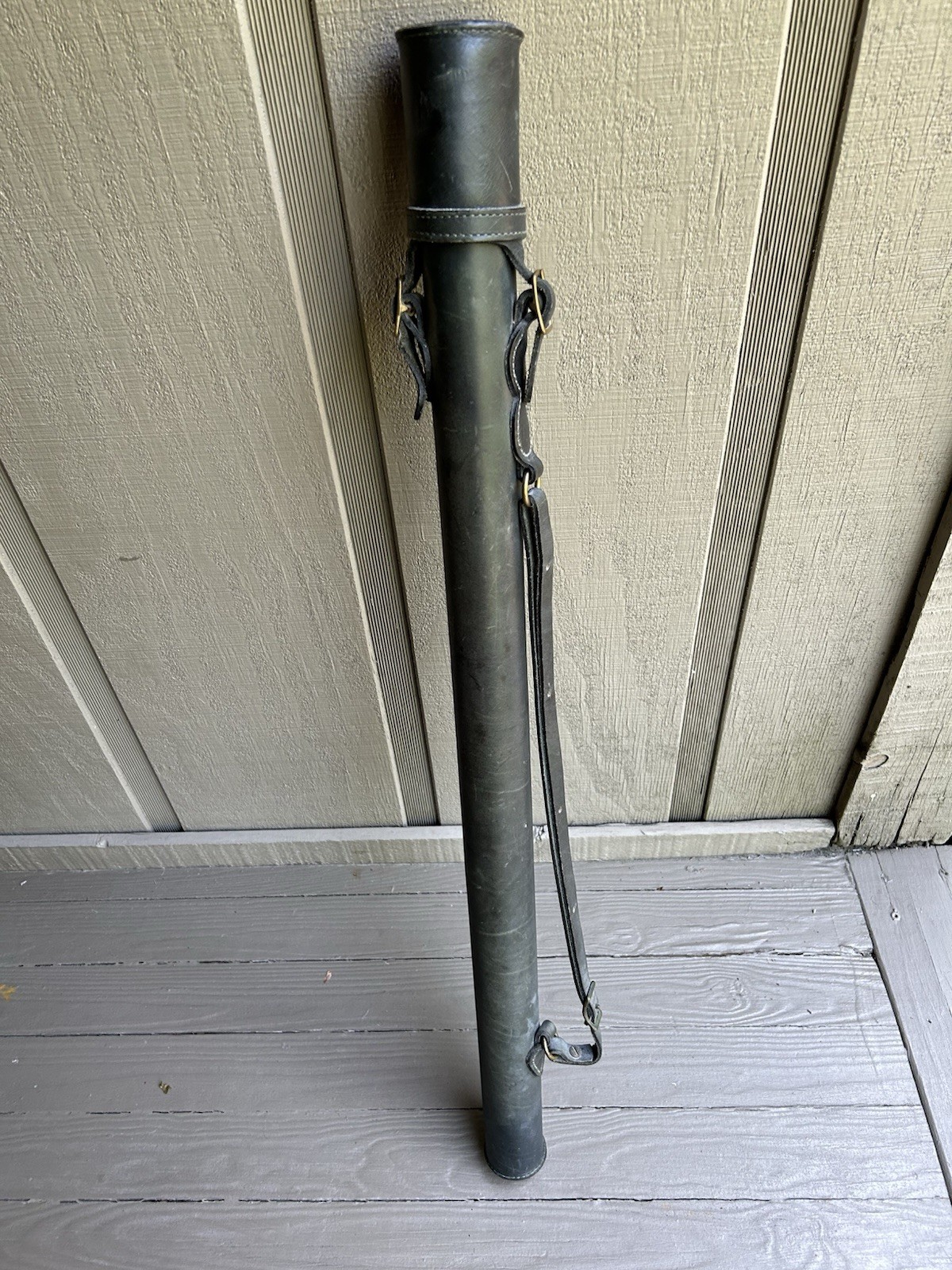 Vintage Holland Sport 36” Leather Fly Rod Case Tube Handmade USA