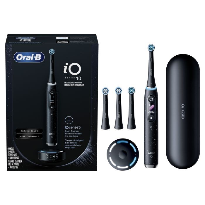 New Oral-B iO Series 10 Electric Toothbrush - Cosmic Black w/ iO Sense Charger