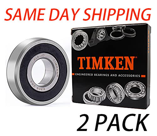 2PCS USA Brand TIMKEN 6305-2RS 25X62X17MM Double Rubber Seal Ball Bearings 2PCS USA Brand TIMKEN 6305-2RS 25X62X17MM Double Rubber Seal Ball Bearings
