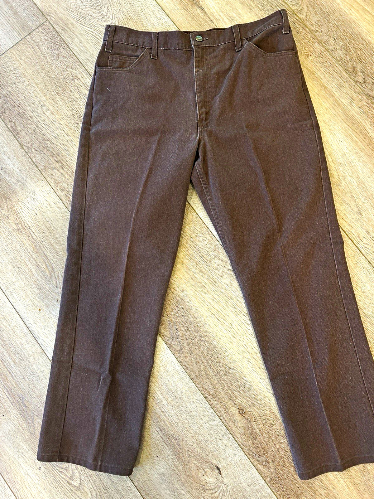 Vintage 50’s 60’ Penny’s Big Mac Brown Straight Leg Flat Front Twill workwear 34 Vintage 50’s 60’ Penny’s Big Mac Brown Straight Leg Flat Front Twill workwear 34