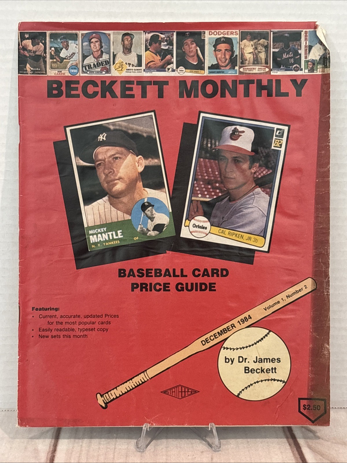 Rare December 1984 Beckett Monthly Baseball Magazine Volume 1 #2; Mantle Ripken