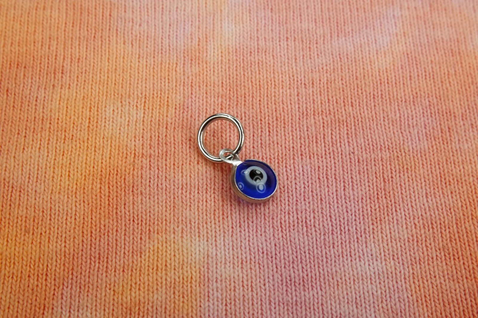 Tiny Evil Eye Necklace or Earrings, Clear Blue Eye Malocchio Protection 6mm/.25\