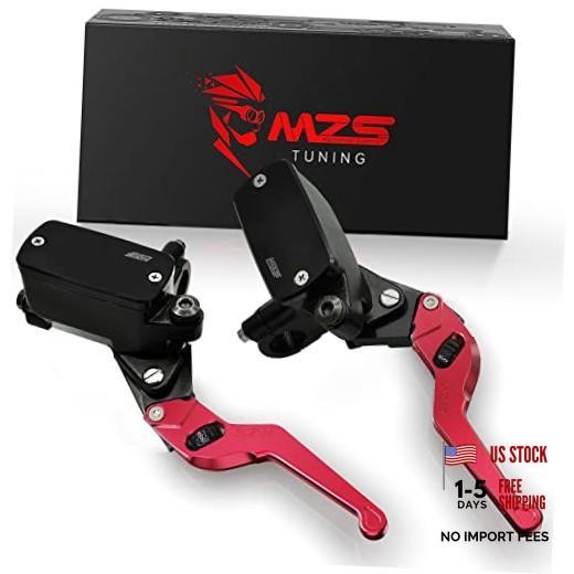 Universal 7/8 Motorcycle Brake Clutch Levers Set with Dual Hydraulic Red