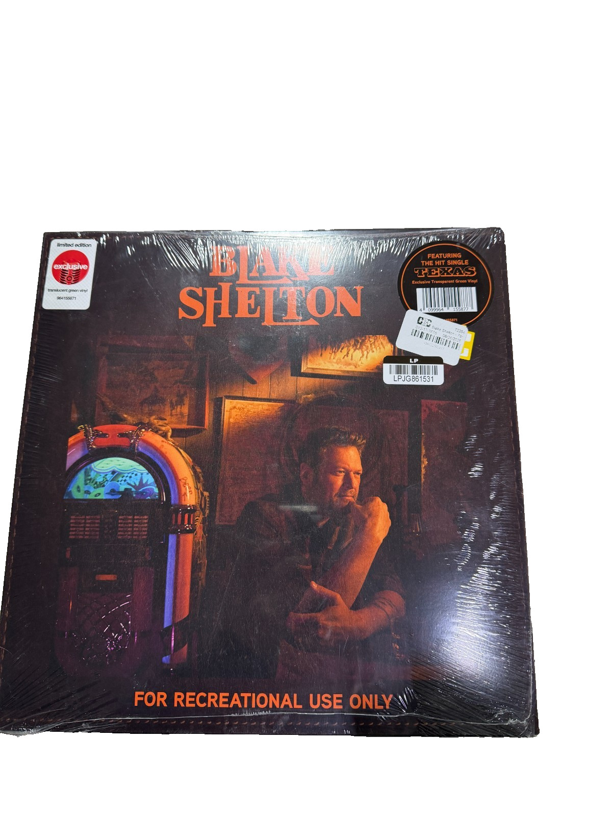 Blake Shelton - For Recreational Use Only Limited Clear Green Color Vinyl LP Blake Shelton - For Recreational Use Only Limited Clear Green Color Vinyl LP