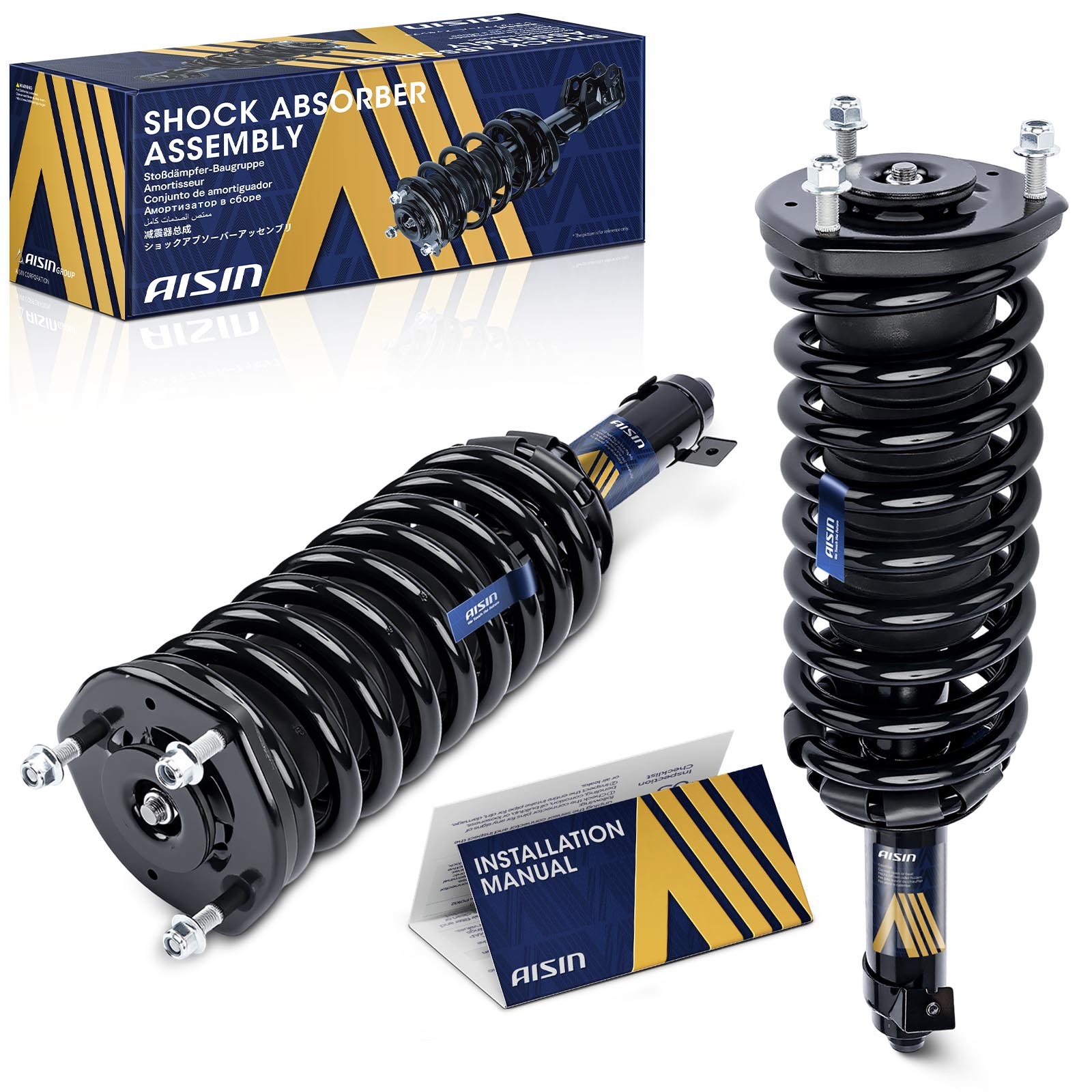 AISIN Pair Front Strut and Coil Spring Assembly for Lexus LS460 2009-2017 AWD AISIN Pair Front Strut and Coil Spring Assembly for Lexus LS460 2009-2017 AWD
