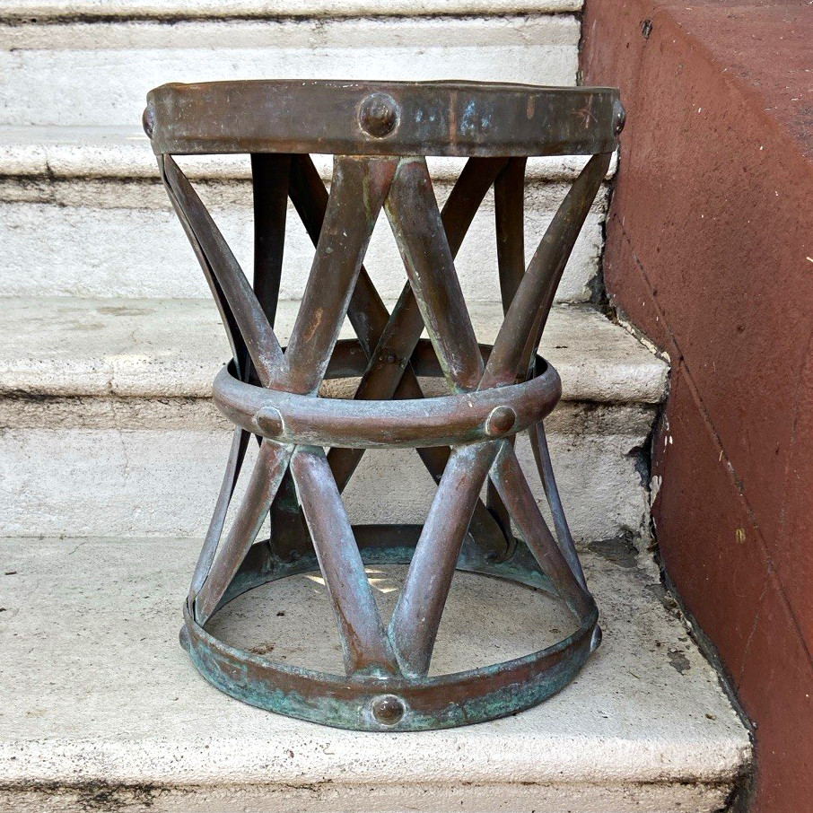 Vintage 1970s Hollywood Regency Copper Stool Vintage 1970s Hollywood Regency Copper Stool