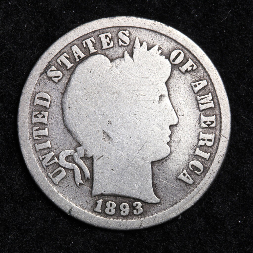 1893-S Silver Barber Dime GOOD = 1893-S Silver Barber Dime GOOD =