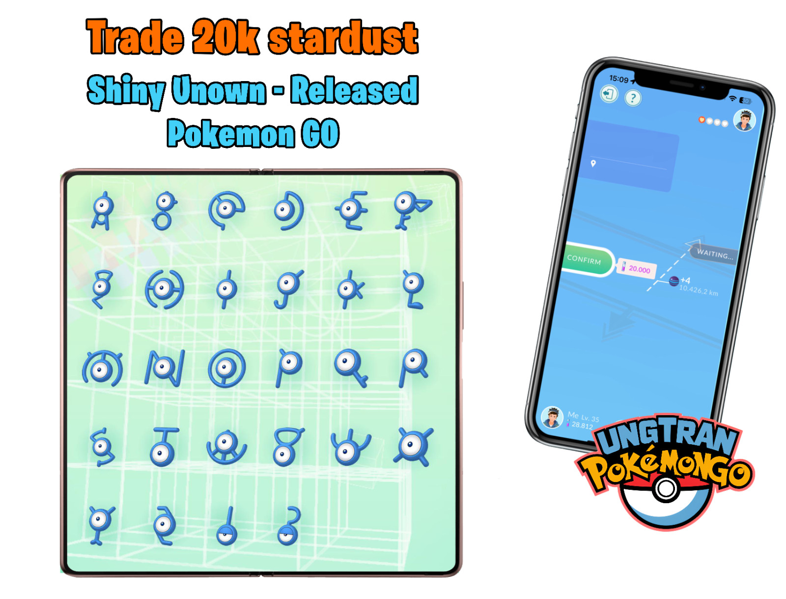 Shiny Unown Letter A - Z - Tr-de - Describe