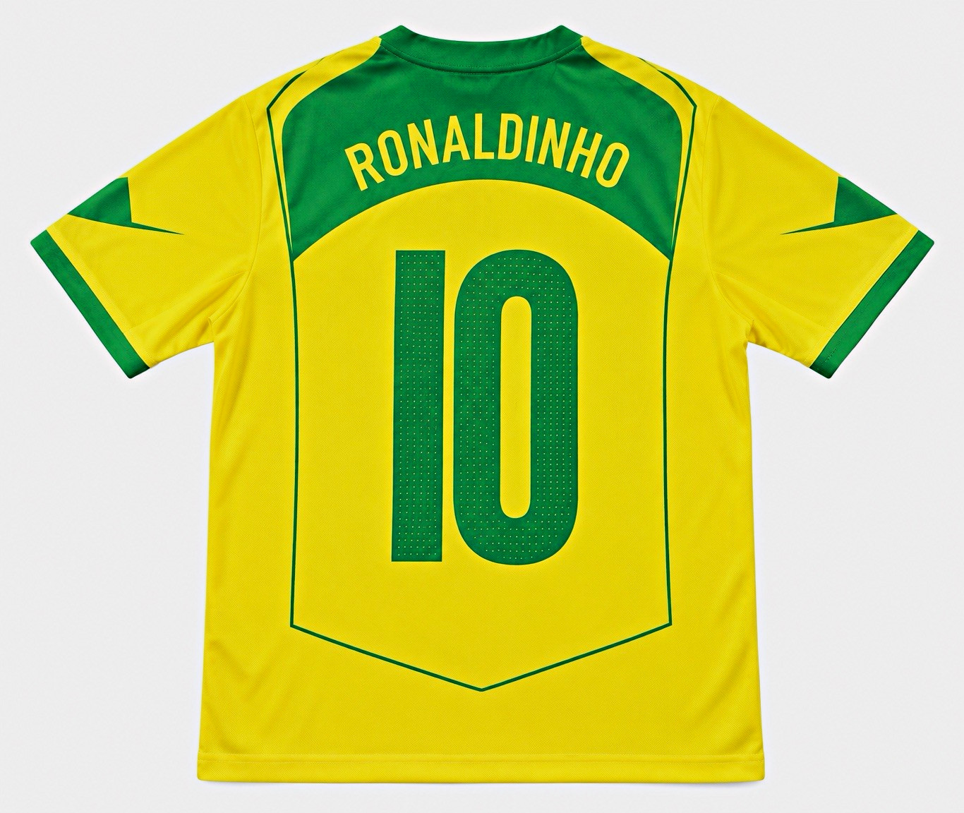 Brazil National Team Ronaldinho #10 Soccer Jersey Shirt Yellow Green