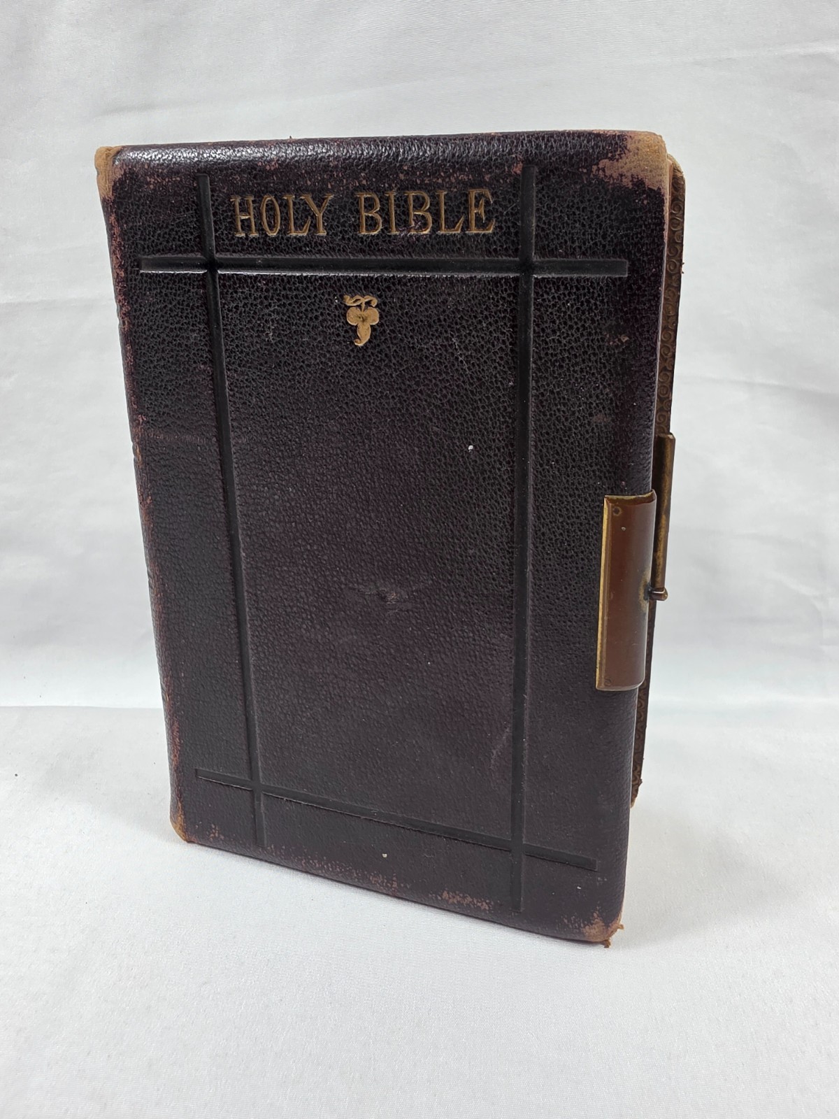 Antique Victorian Holy Bible c1870s Leather Clasp Maps George Eyre Provenance
