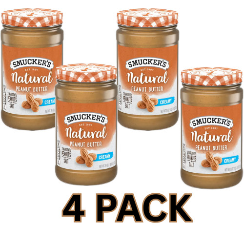 Smucker’s Natural Creamy Peanut Butter, 26 Oz. Jar Pack OF 4 With 