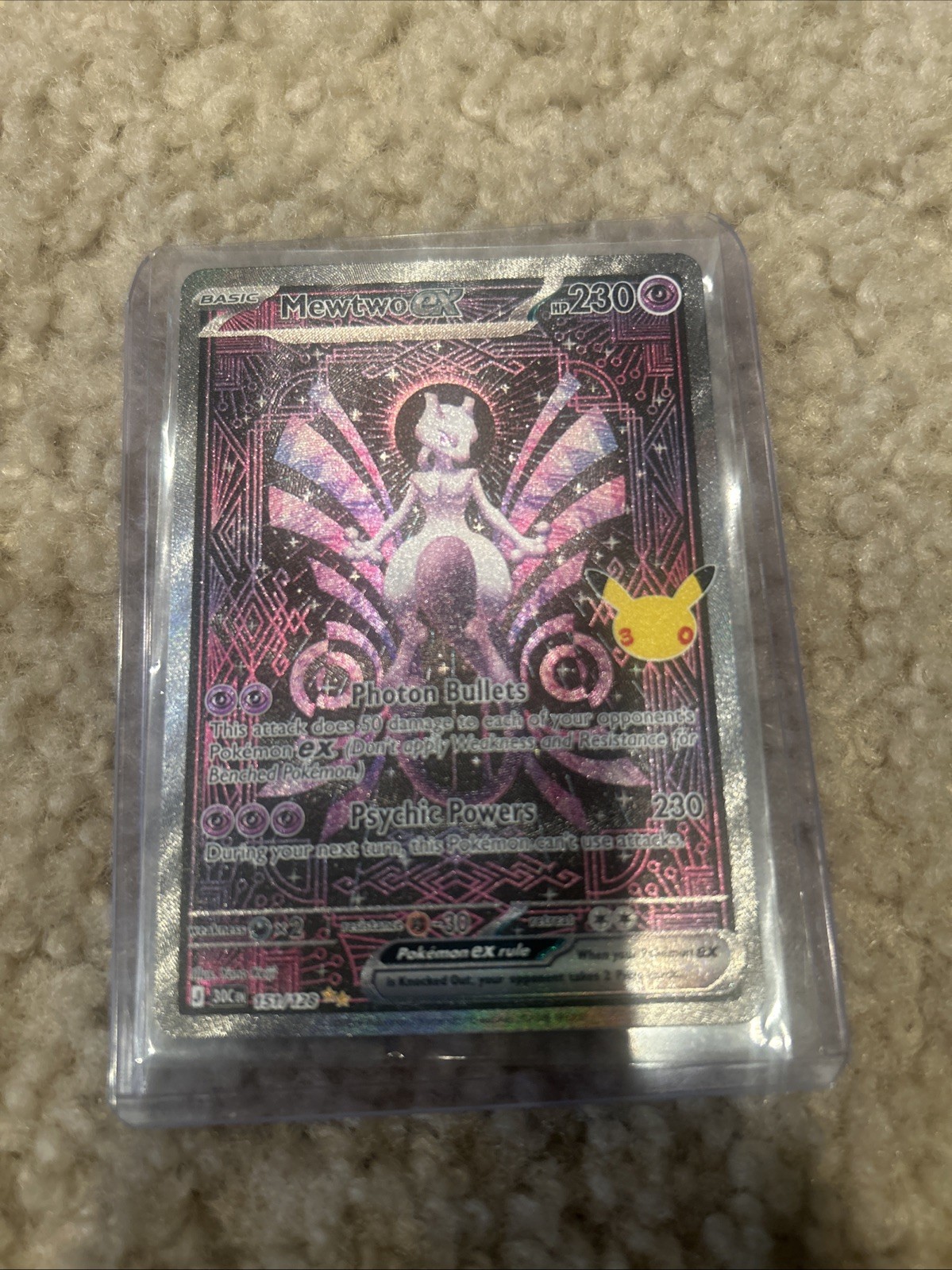 30th Anniversary Celebration Mewtwo EX Special Illustration Rare SIR NM 151/128