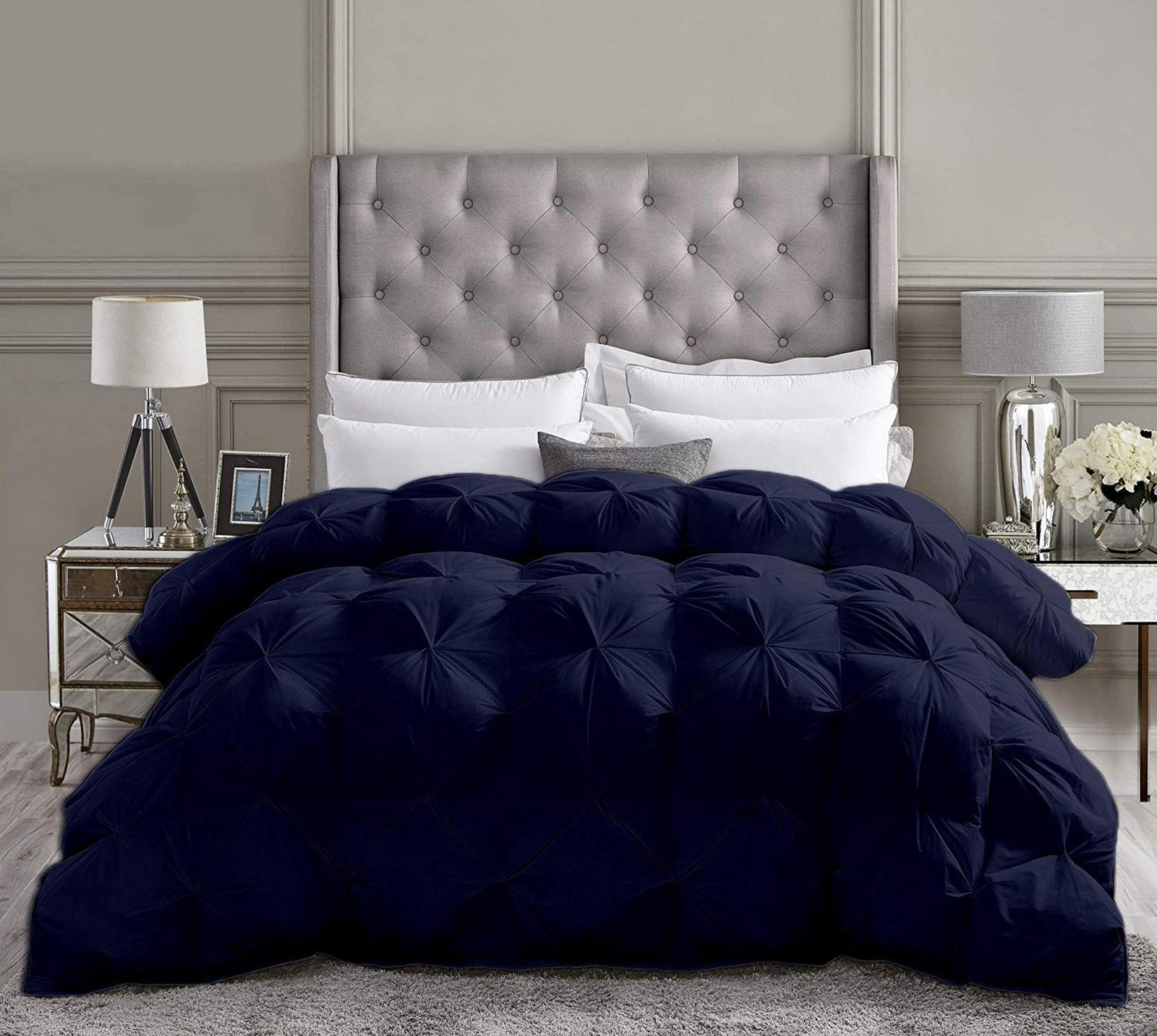 All-Season Luxury Pinch Pleated Pintuck Oversized King Plus Size 128 x 120 In...