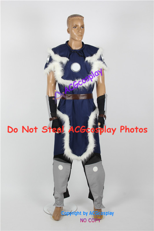 Navy Blue Sokka Cosplay Costume Warrior Outfit include coin prop
