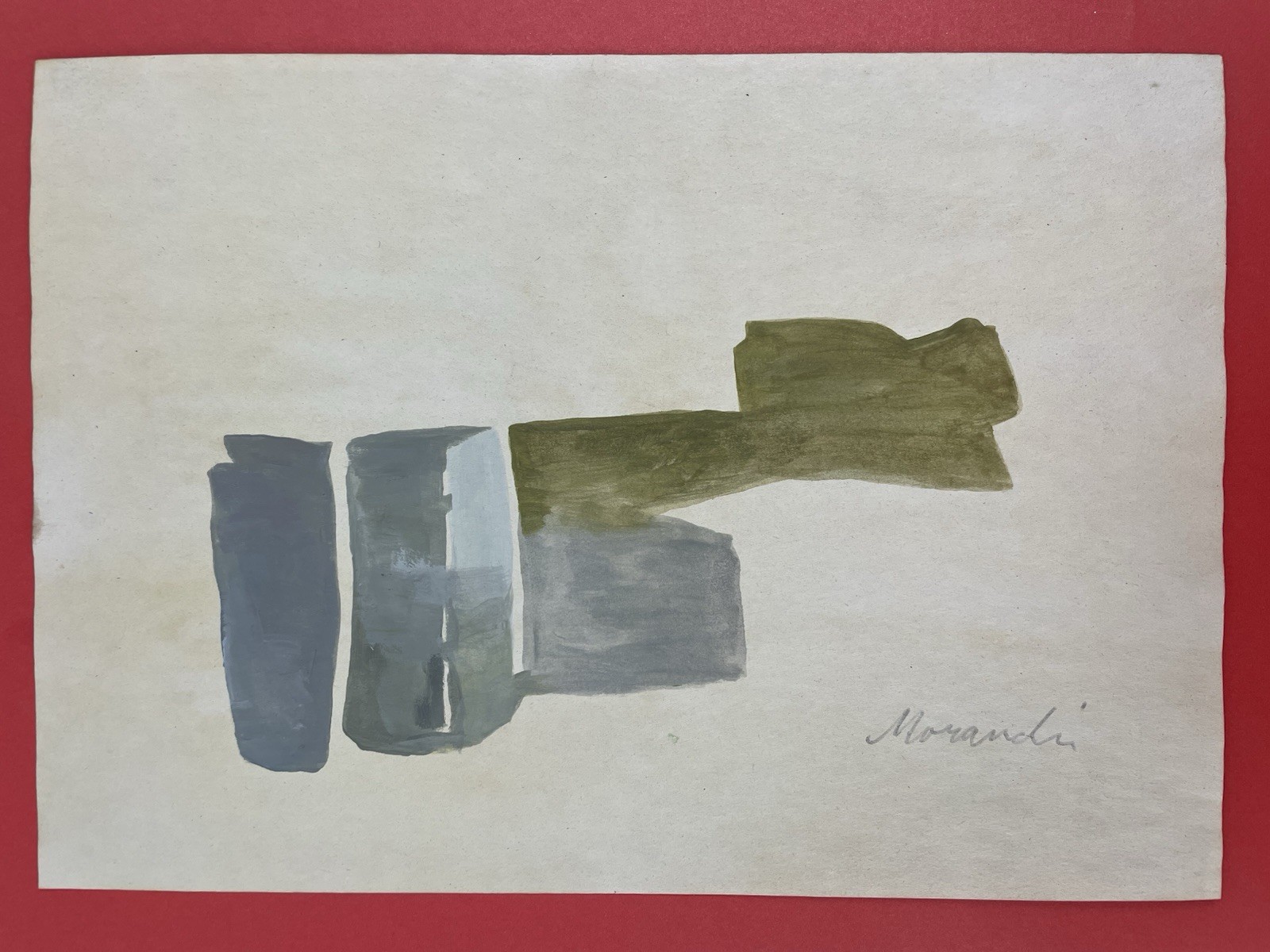 Giorgio Morandi Drawing on paper signed and stamped Vintage