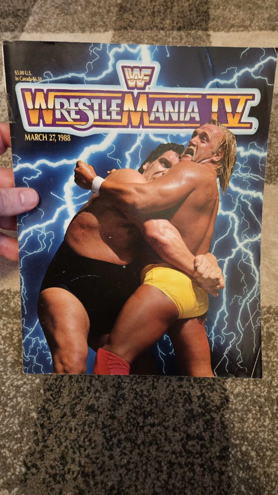 Vtg 1988 WRESTLEMANIA IV Official WWF Program Hulk Hogan Andre The Giant 4 WWE Vtg 1988 WRESTLEMANIA IV Official WWF Program Hulk Hogan Andre The Giant 4 WWE