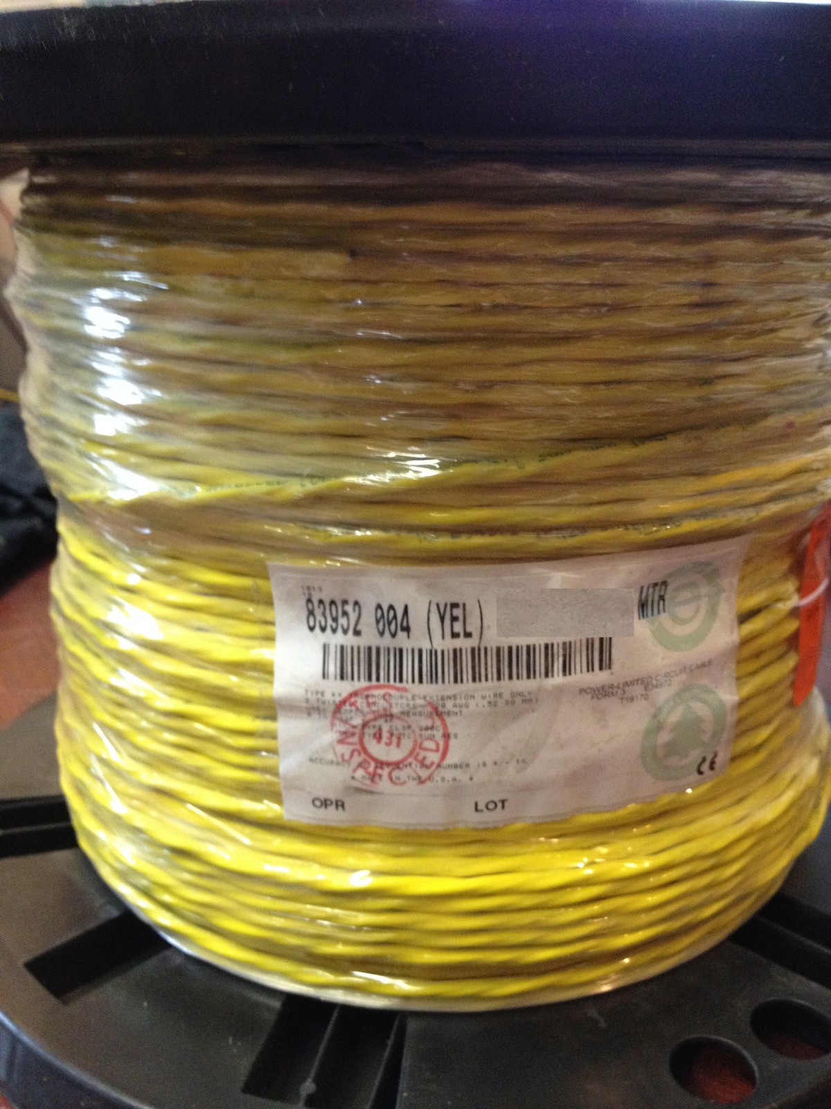 Belden 83952 Thermocouple Wire Type KX Teflon FEP Shielded Cable 20/2, 250FT