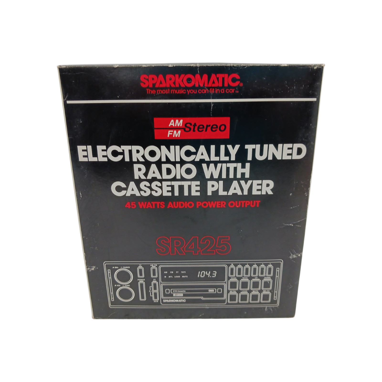 Vintage Sparkomatic SR425 AM/FM Cassette Player Car Stereo Radio New Open Box