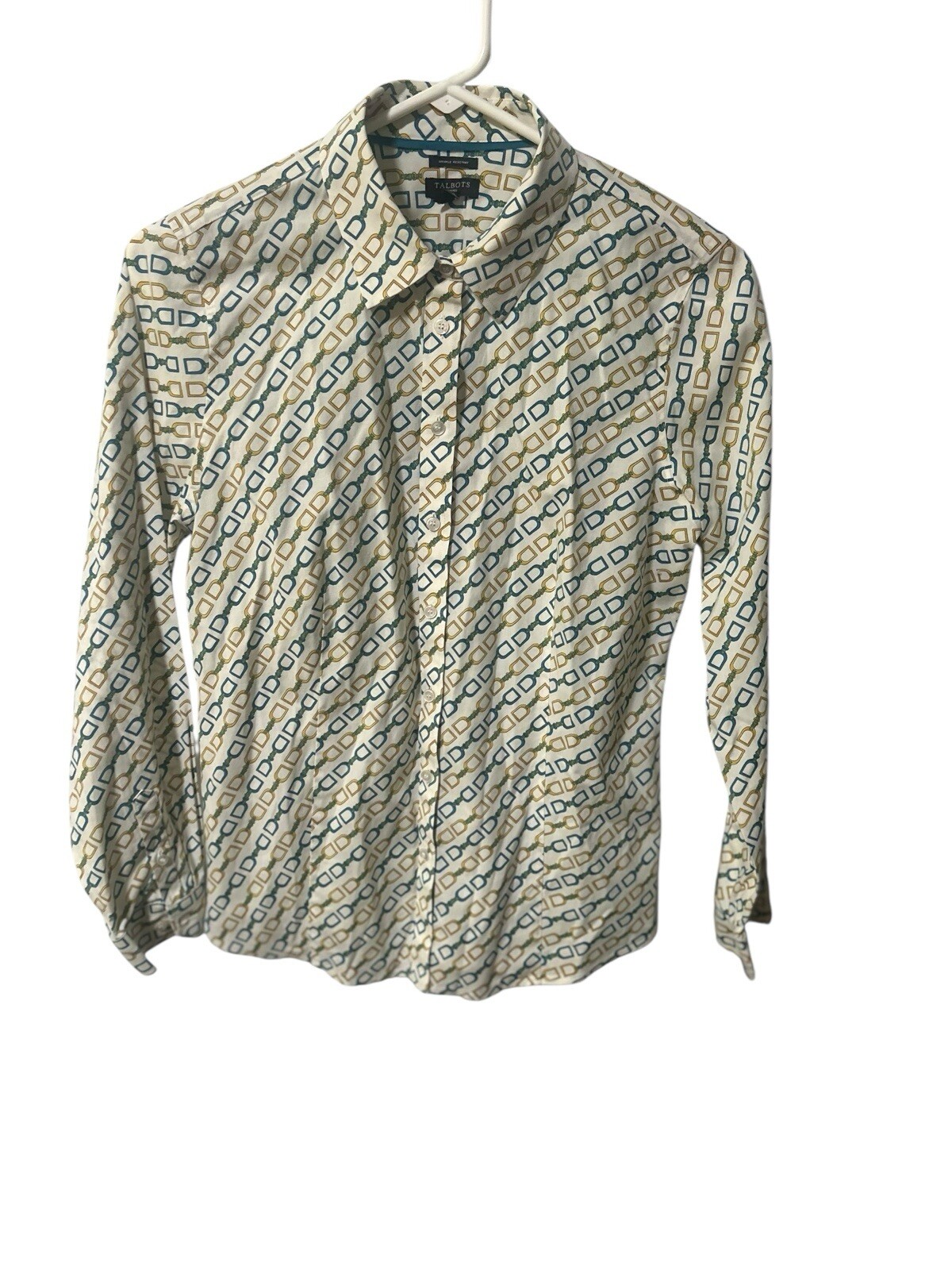 Talbots Size 10P Wrinkle Resistant Button Down Equestrian Blouse Talbots Size 10P Wrinkle Resistant Button Down Equestrian Blouse