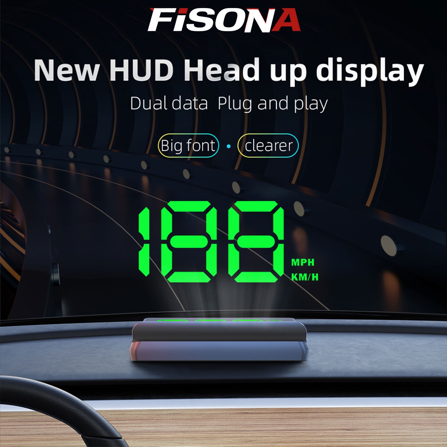 Car HUD Head-up Display GPS Universal Digital Speedometer Windshield Projector