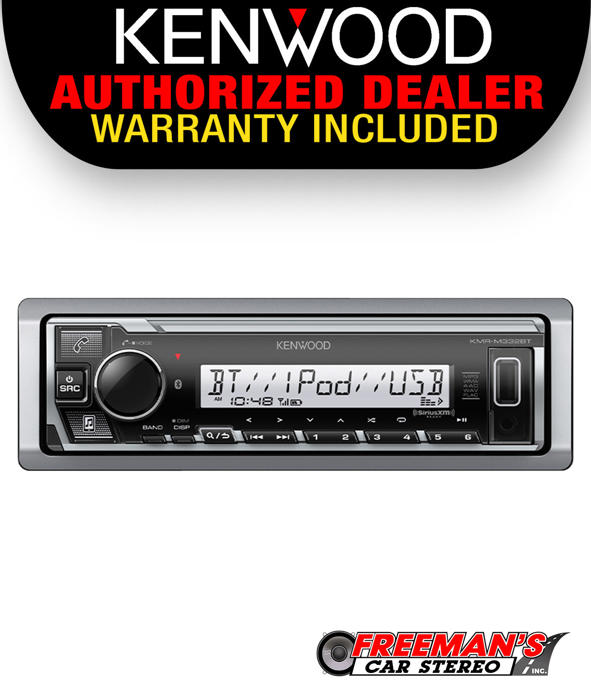 Kenwood KMR-M332BT 1-DIN Marine Digital Media Receiver