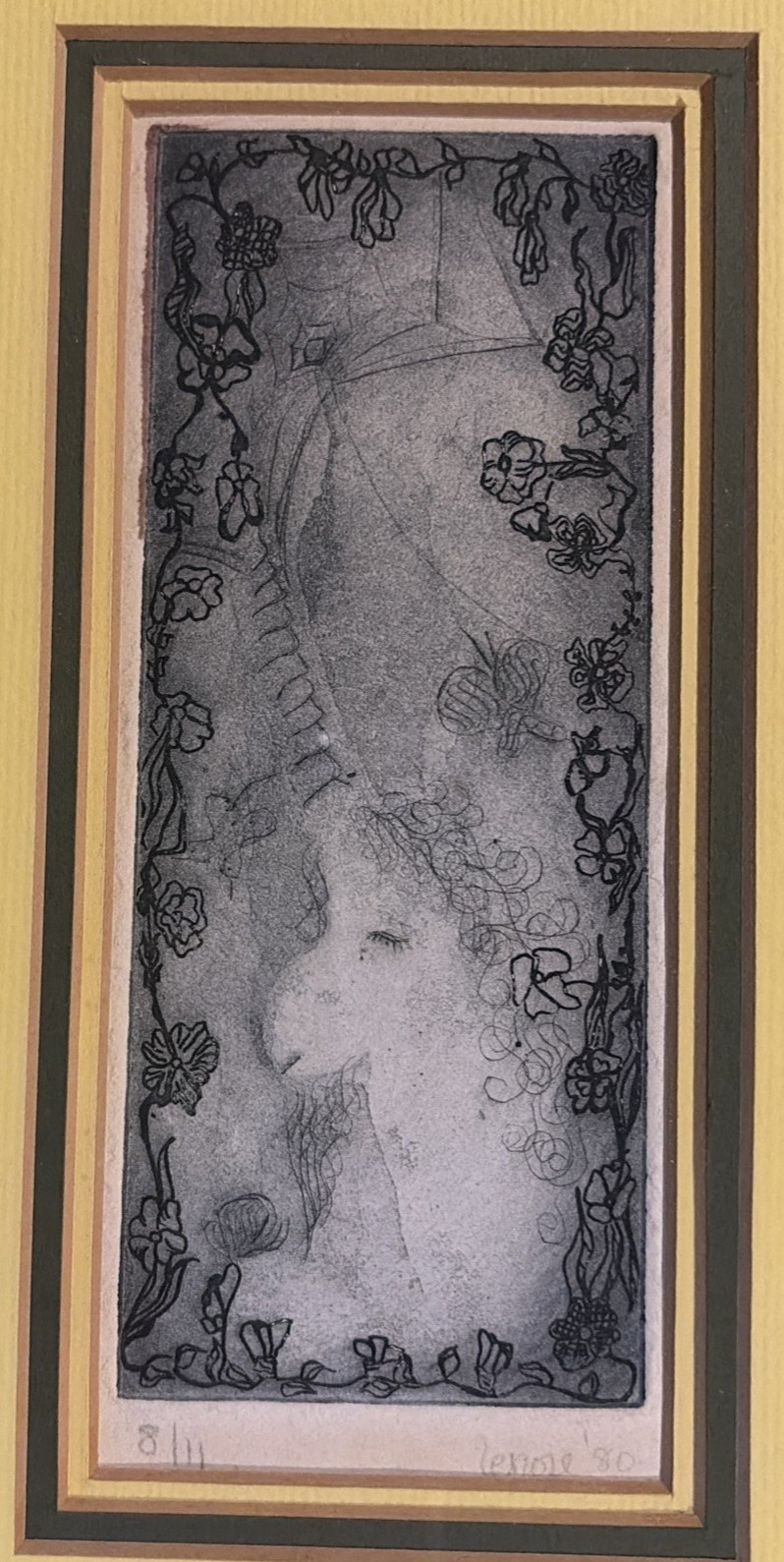 Nancy Nemec Signed Etching Lenore Unicorn 1980 Rare Ltd Ed Print 8/11 Fine Art