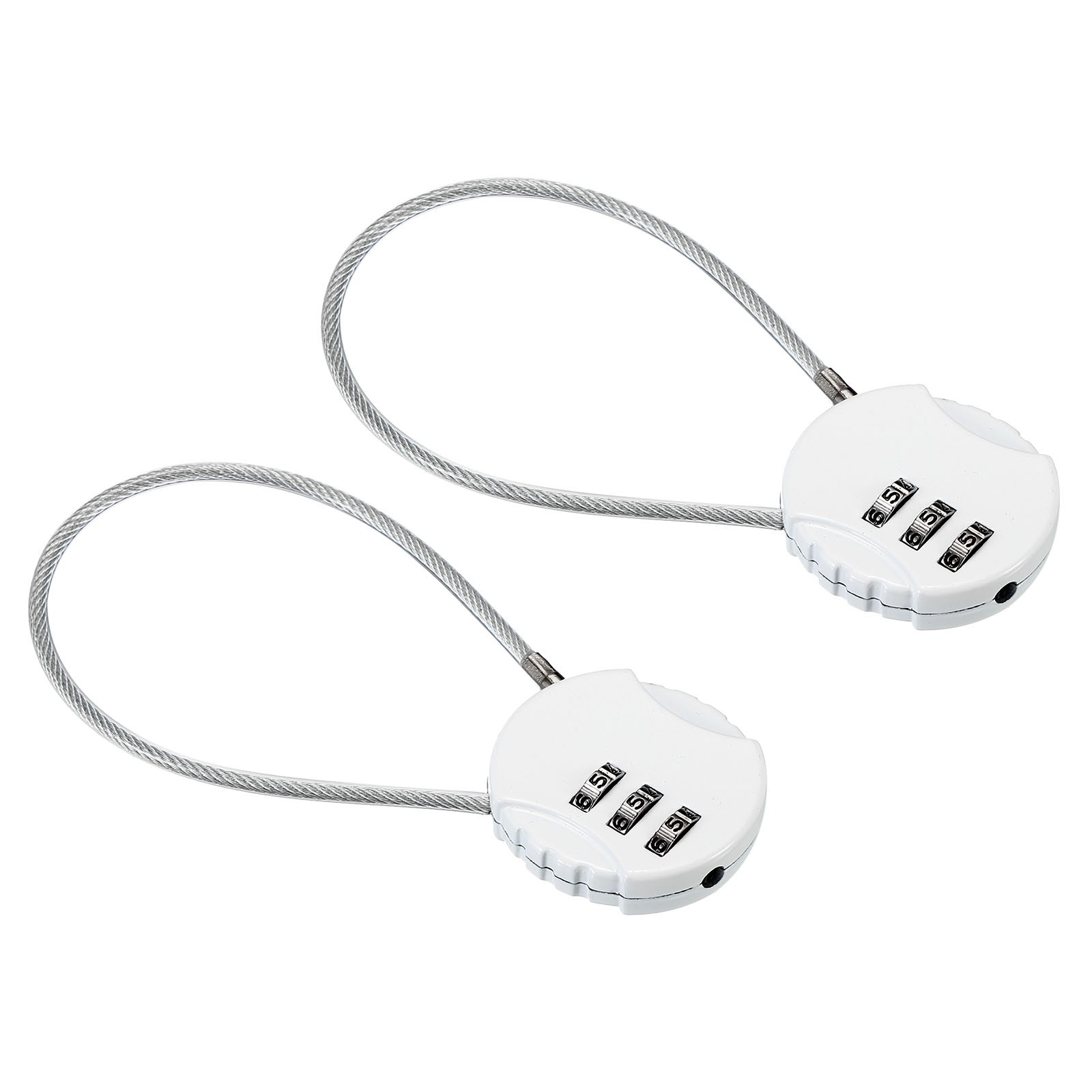 Small Combination Lock 7.8 Inch 2 Pack 3 Digit Padlock for Gym Locker White