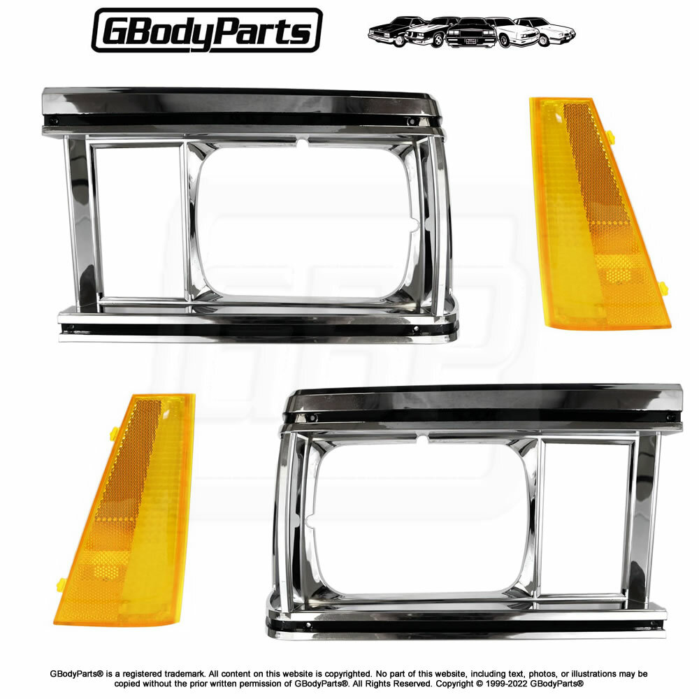 80*-81 Malibu El Camino Headlight Bezel Trim Side Marker Lamp Light SET 80*-81 Malibu El Camino Headlight Bezel Trim Side Marker Lamp Light SET
