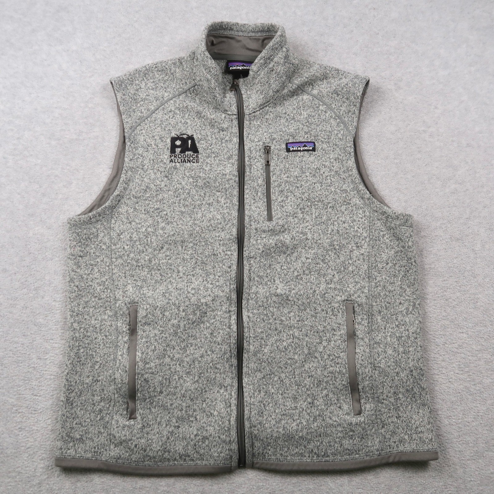 Patagonia Better Sweater Vest Mens Large Gray Full Zip Fleece 25881 SP19 PA Logo