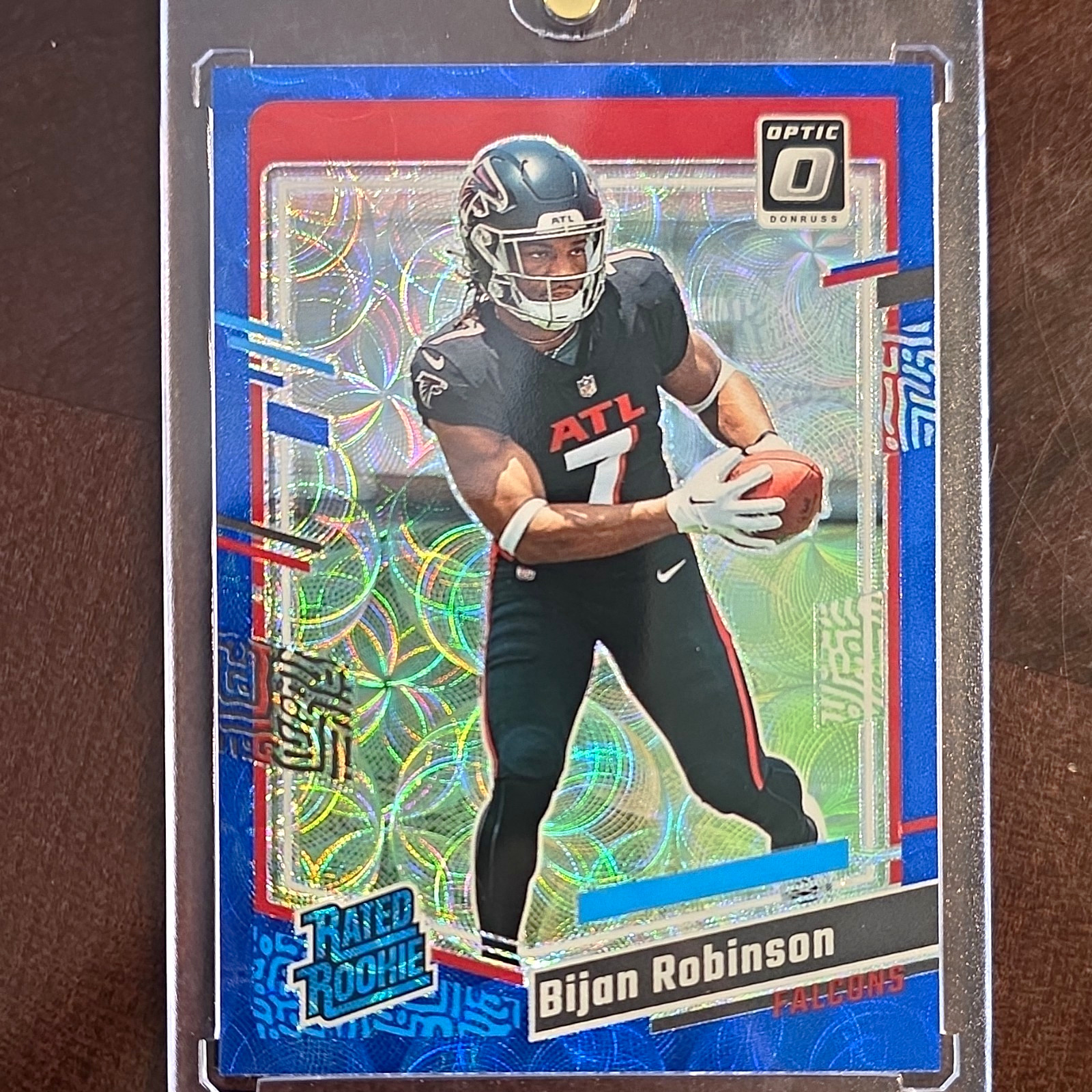 Panini 2023 Donruss Optic Bijan Robinson Rated Rookie Blue Scope Prizm #206