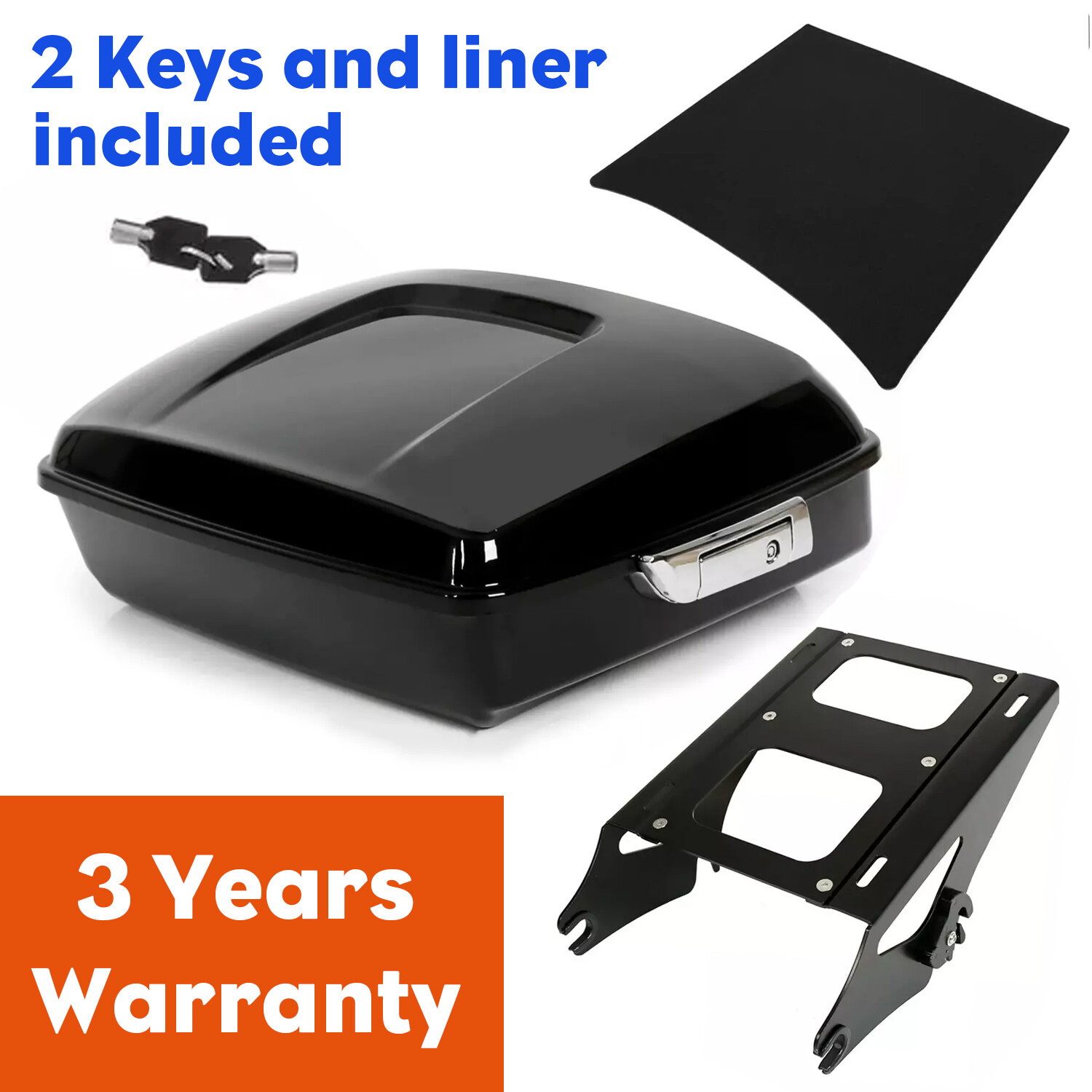 Black Chopped Pack Mount Rack For Harley Touring Road Glide 14-25 Luggage Trunk