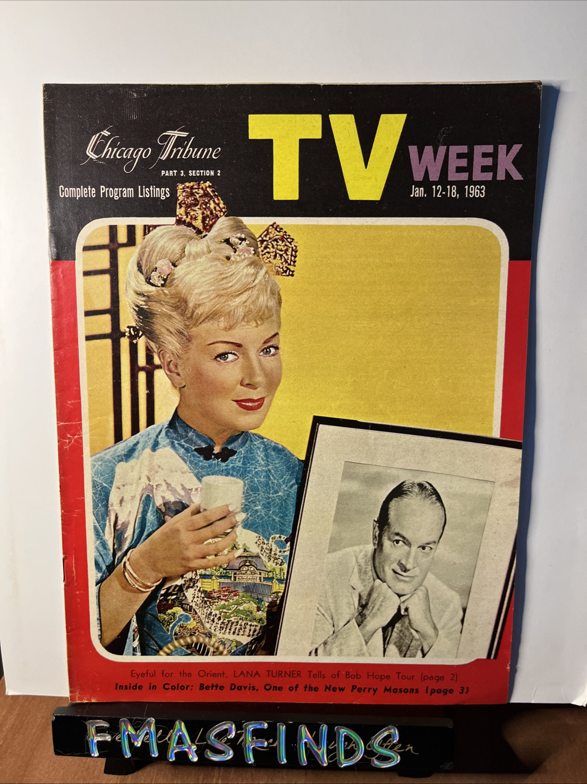 A4 1963 BOB HOPE LANA TURNER Jan 12-18 CHICAGO TRIBUNE TV WEEK Guide A4 1963 BOB HOPE LANA TURNER Jan 12-18 CHICAGO TRIBUNE TV WEEK Guide