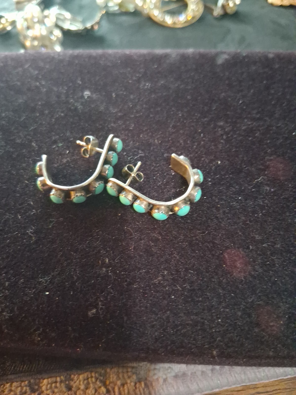 Sterling silver vintage zuni post earrings , three point eight grams