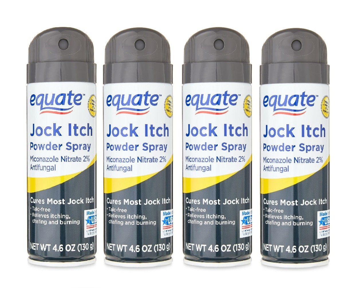 (4 PACK) Equate Jock Itch Relief Powder Spray Antifungal advance formula 4.6 oz