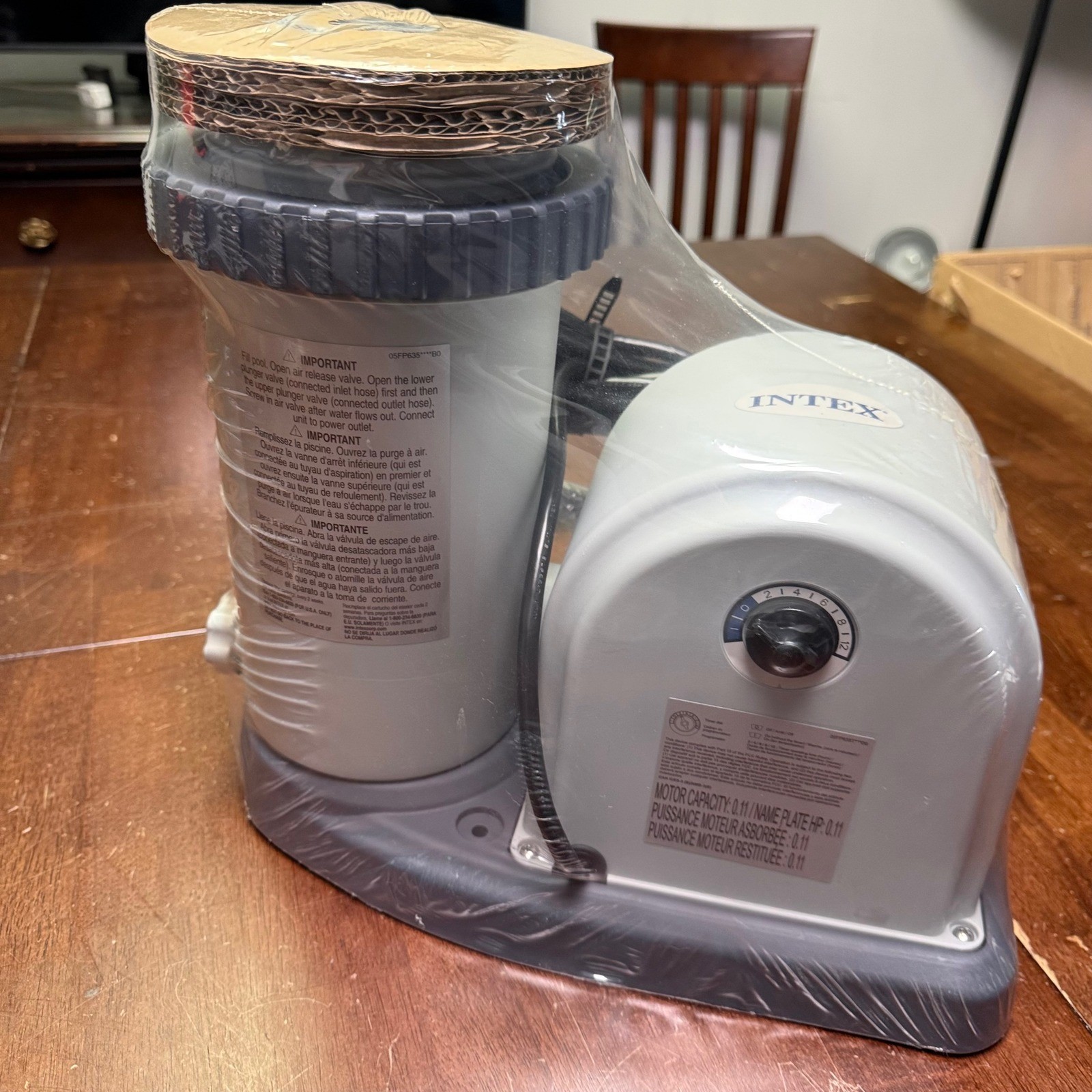 New Intex Krystal Clear Filter Pump 635T Gray 1500 GPH Above Ground Pool System