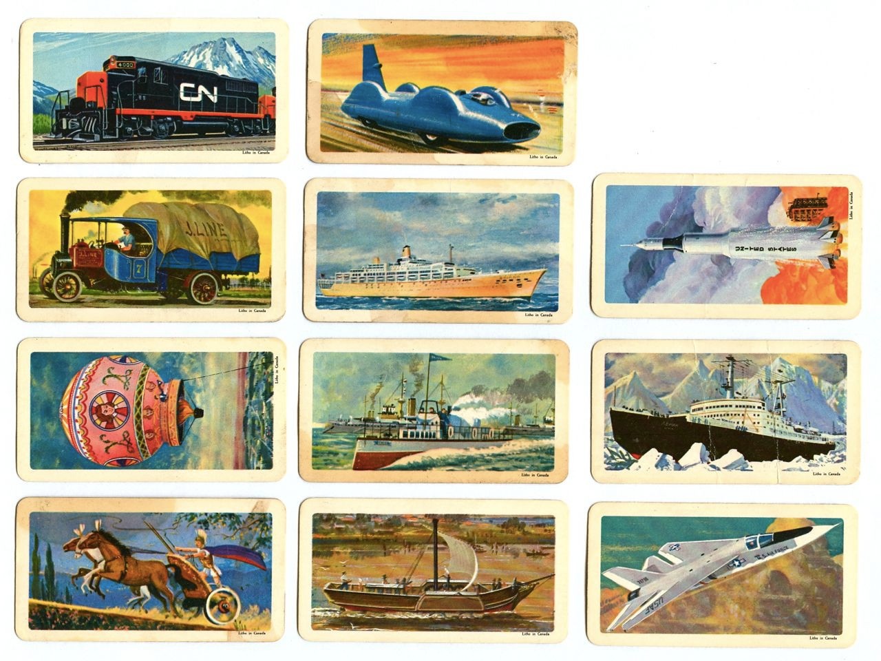 Vintage 1967 TRANSPORTATION Through AGES Set of BROOKE BOND TEA Trading Cards